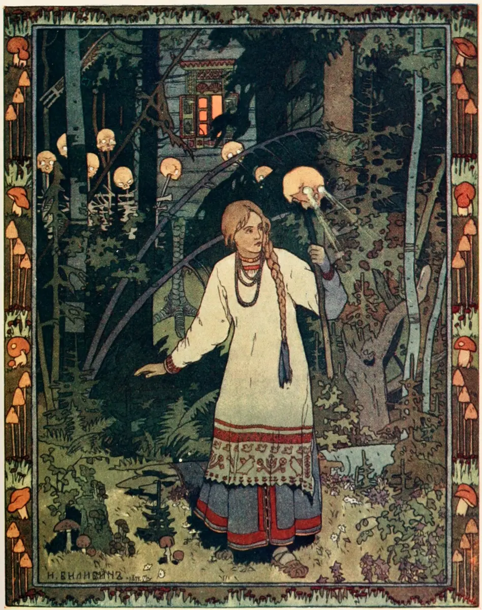 Baba Yaga and Vasilisa the Beautiful, Bosques de Rusia central (folclore recopilado por Afanasyev, s. XIX), Russia