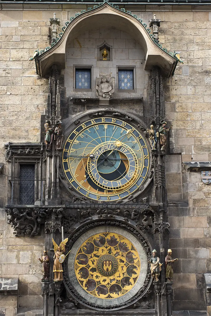 The Prague Astronomical Clock and Master Hanuš, Old Town Square, Prague, Czech Republic